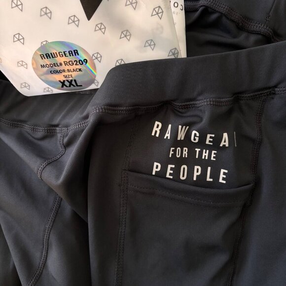 RawGear Mens Black Compression Leggings 2XL RG209 Joggers Athletic wear NWT - Picture 3 of 8